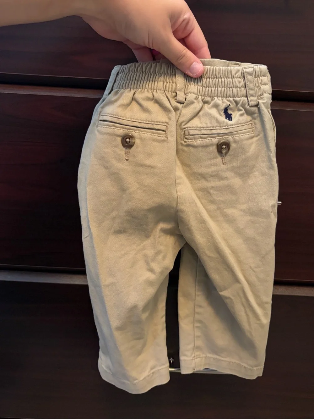 Ralph Lauren Kids Tan Elastic-Waist Chino Pants Size 9 months